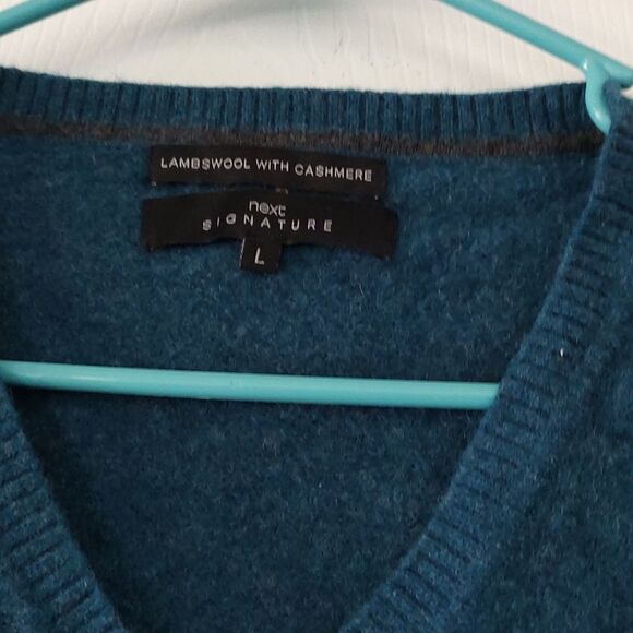 Next Signature Lambswool Cashmere Sweater Pullover Sz L - Picture 2 of 3